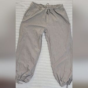 Zara Light Gray Cropped Drawstring Ankle Pants